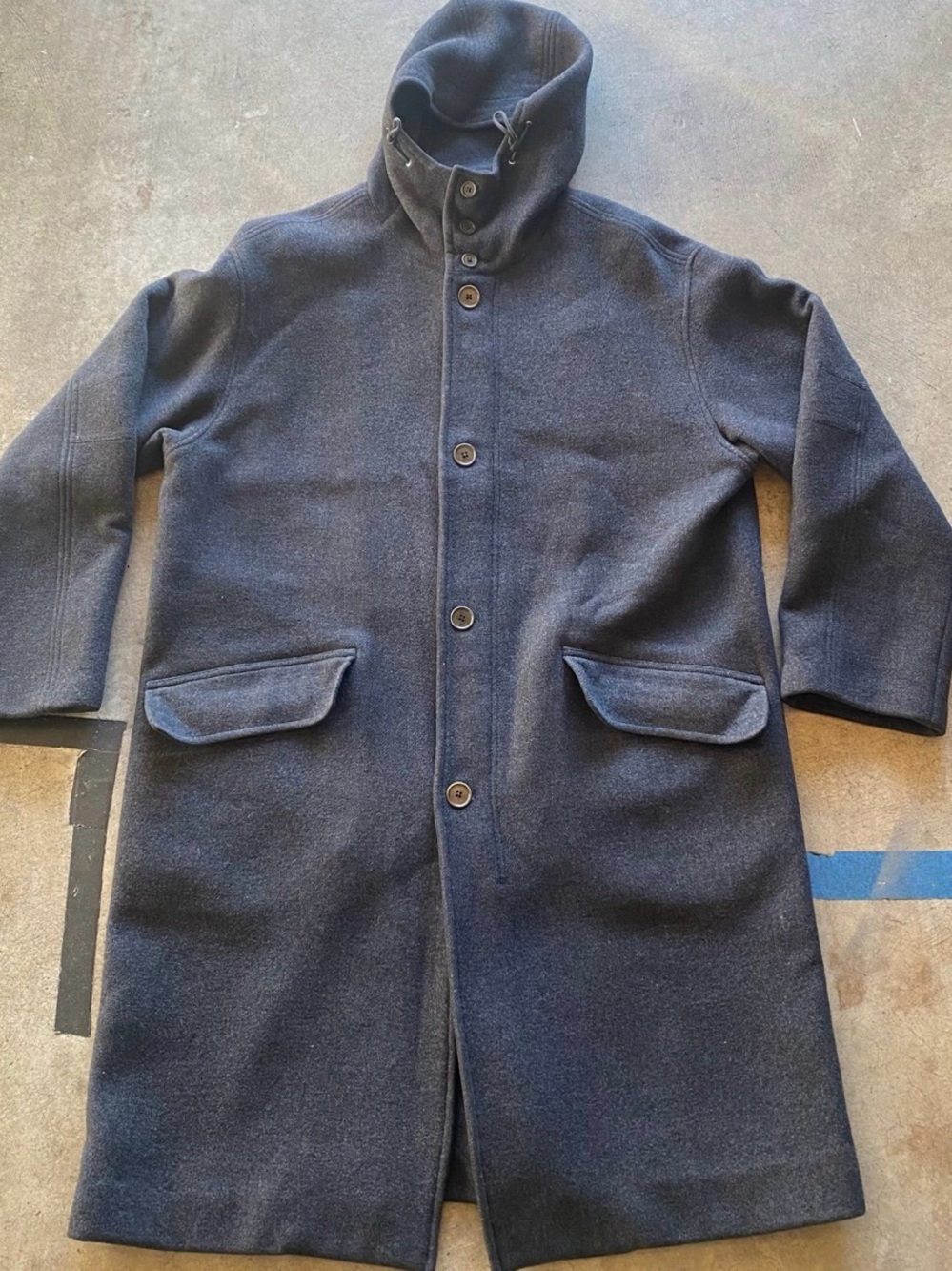 John Varvatos Wool Blend Hooded Overcoat